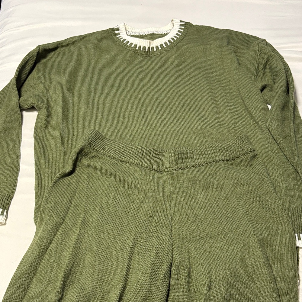 Olive Green Women's Sweater Lounge Set